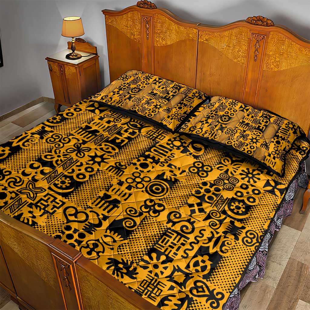 West African Yellow Art - Adinkra Culture Quilt Bed Set DT02
