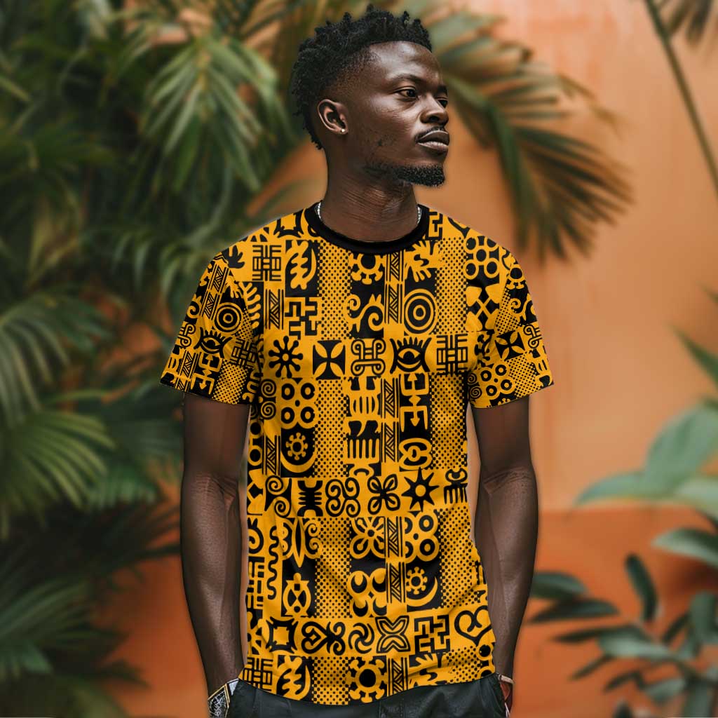 West African Yellow Art - Adinkra Culture T shirt DT02