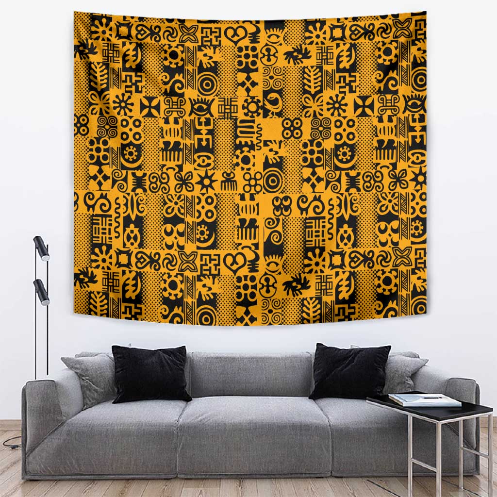 West African Yellow Art - Adinkra Culture Tapestry DT02