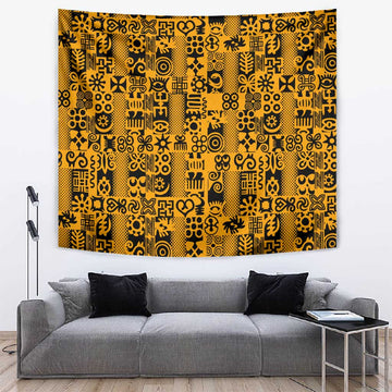 West African Yellow Art - Adinkra Culture Tapestry DT02