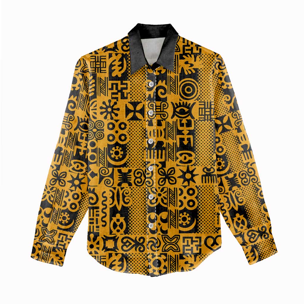 West African Yellow Art - Adinkra Culture Women Casual Shirt DT02