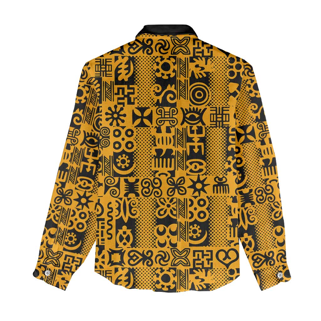 West African Yellow Art - Adinkra Culture Women Casual Shirt DT02