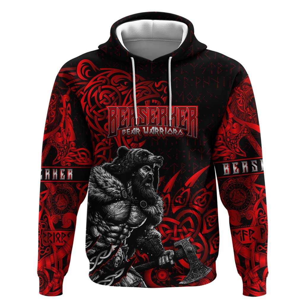 Berserker Bear Warrior Viking Hoodie Tribal Strength and Runic Blood DT02