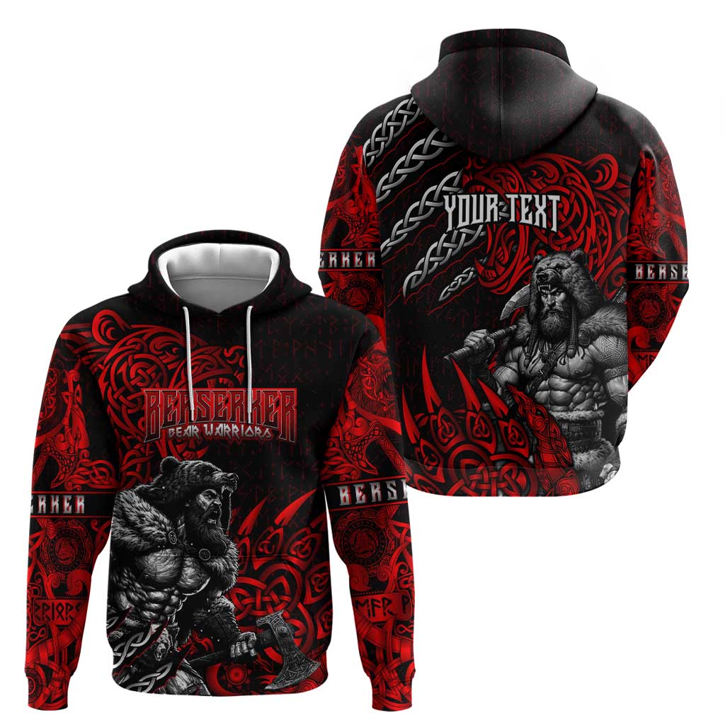Berserker Bear Warrior Viking Hoodie Tribal Strength and Runic Blood DT02