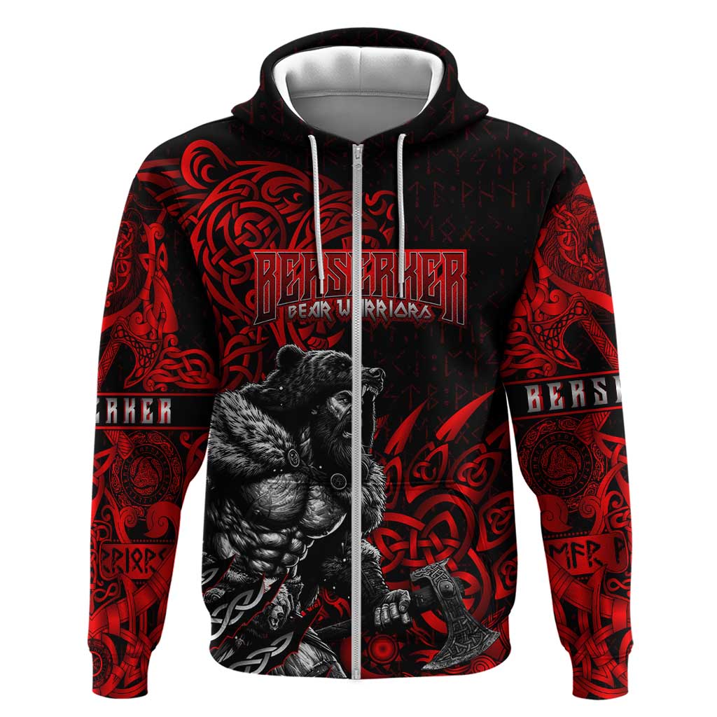 Berserker Bear Warrior Viking Hoodie Tribal Strength and Runic Blood DT02