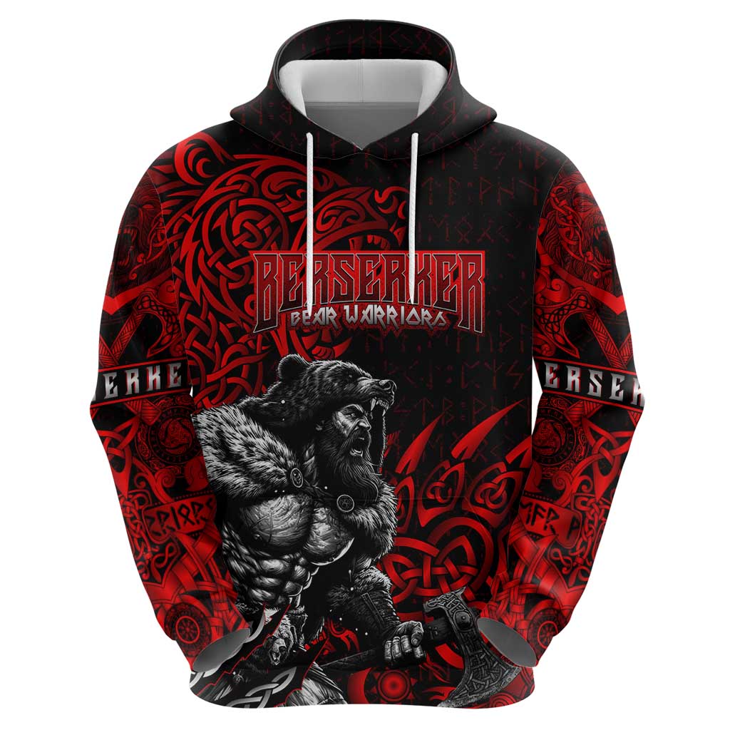 Berserker Bear Warrior Viking Hoodie Tribal Strength and Runic Blood DT02