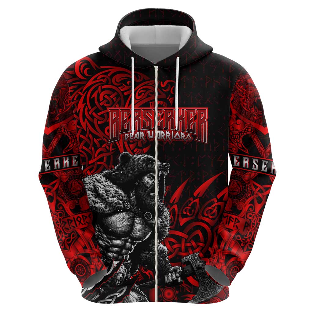 Berserker Bear Warrior Viking Hoodie Tribal Strength and Runic Blood DT02