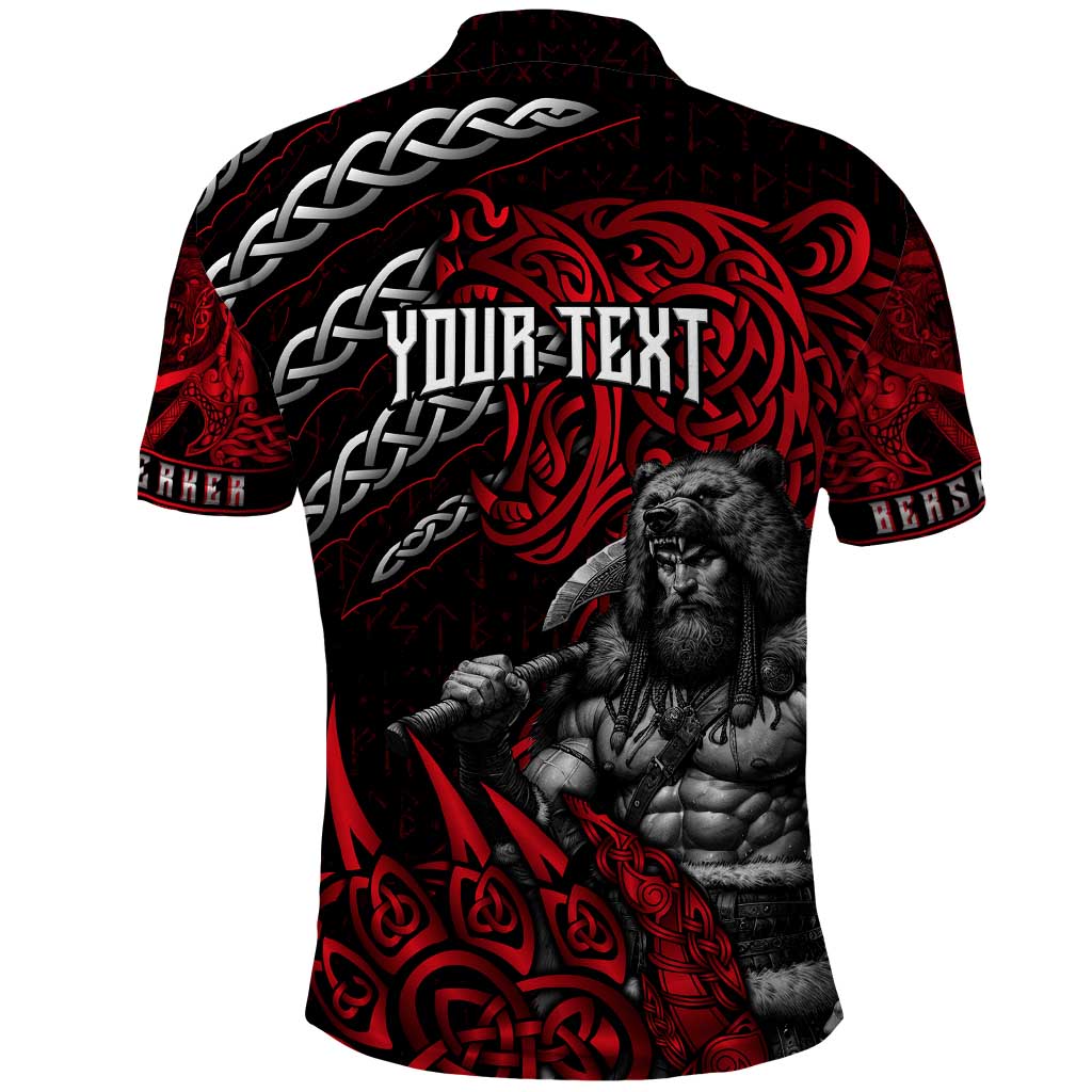 Berserker Bear Warrior Viking Polo Shirt Tribal Strength and Runic Blood DT02