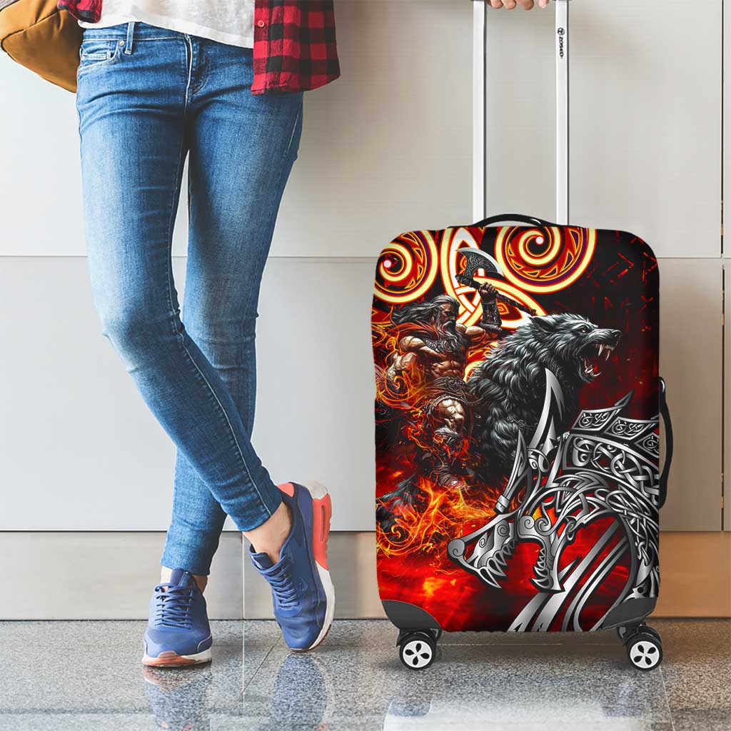 Ulfhednar Wofl Warrior Viking Luggage Cover Runes Norse Mythology Fire DT02