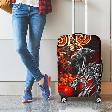 Ulfhednar Wofl Warrior Viking Luggage Cover Runes Norse Mythology Fire DT02