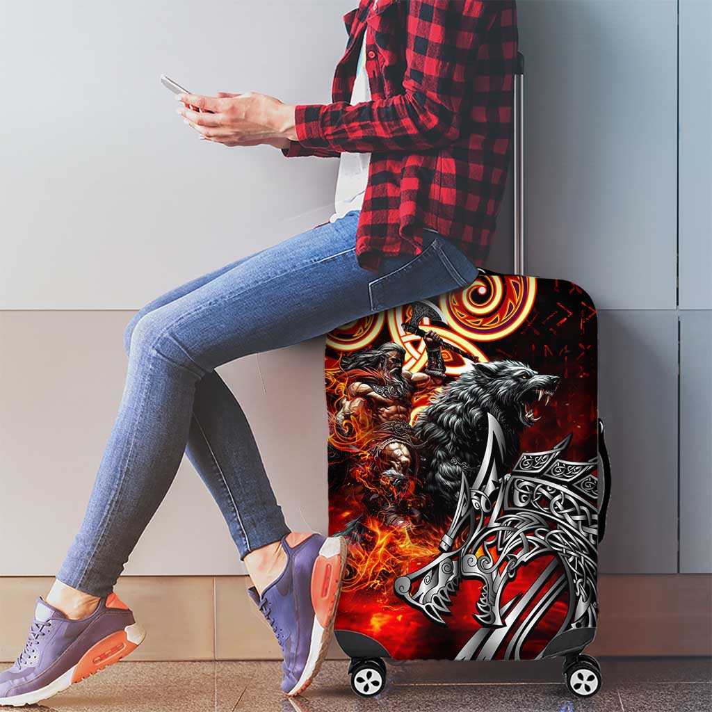 Ulfhednar Wofl Warrior Viking Luggage Cover Runes Norse Mythology Fire DT02