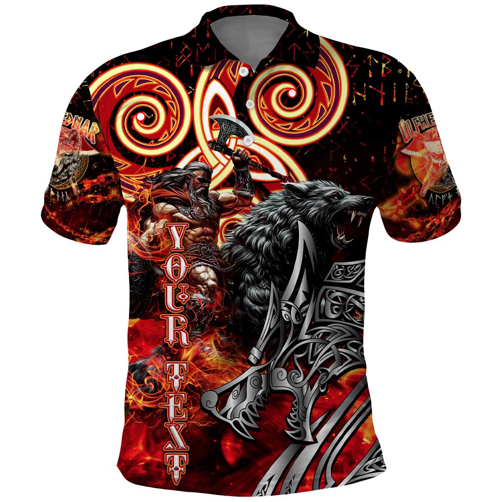 Ulfhednar Wofl Warrior Viking Polo Shirt Runes Norse Mythology Fire DT02