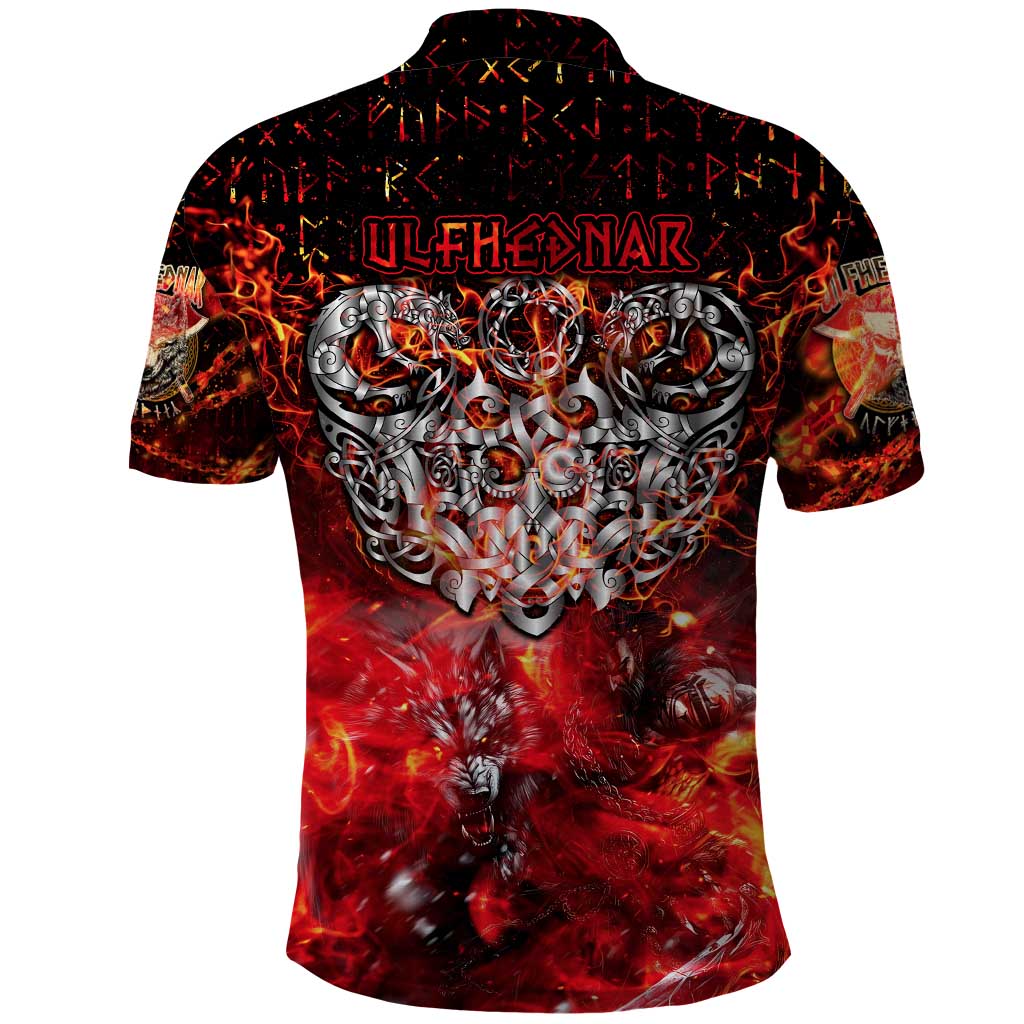 Ulfhednar Wofl Warrior Viking Polo Shirt Runes Norse Mythology Fire DT02