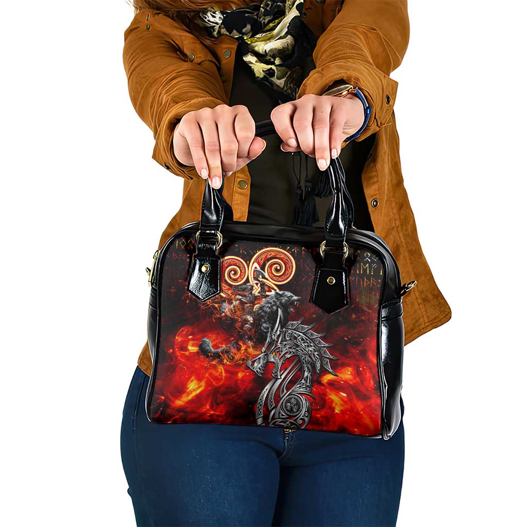 Ulfhednar Wofl Warrior Viking Shoulder Handbag Runes Norse Mythology Fire DT02