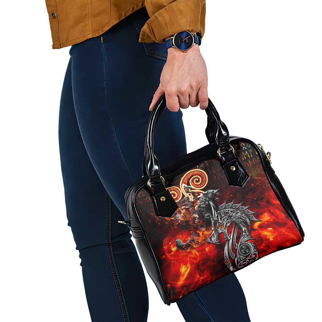 Ulfhednar Wofl Warrior Viking Shoulder Handbag Runes Norse Mythology Fire DT02
