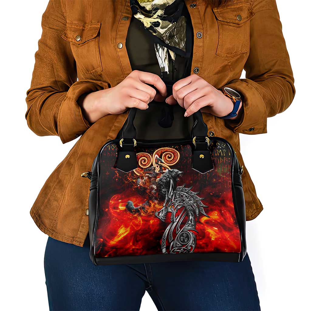 Ulfhednar Wofl Warrior Viking Shoulder Handbag Runes Norse Mythology Fire DT02