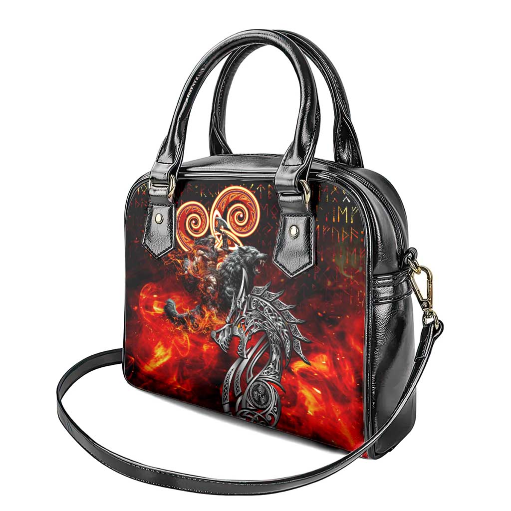 Ulfhednar Wofl Warrior Viking Shoulder Handbag Runes Norse Mythology Fire DT02