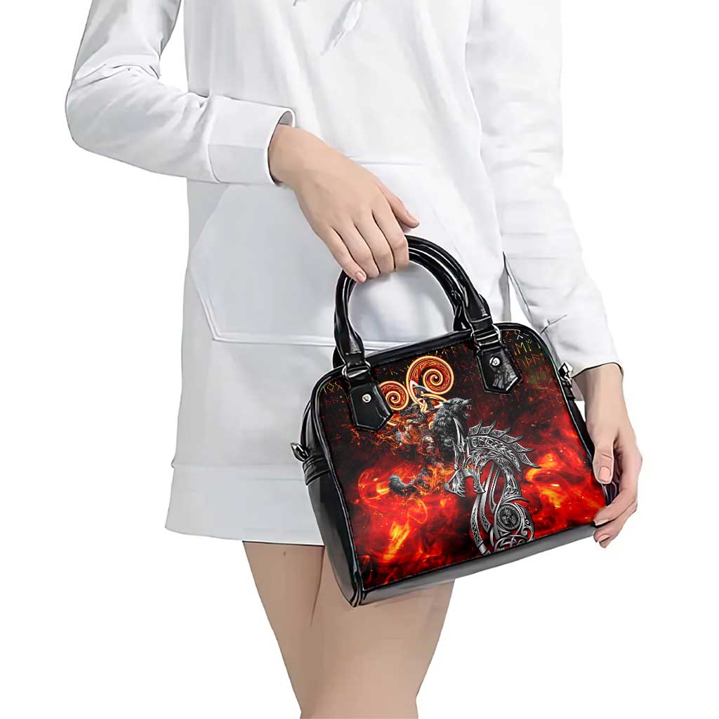 Ulfhednar Wofl Warrior Viking Shoulder Handbag Runes Norse Mythology Fire DT02