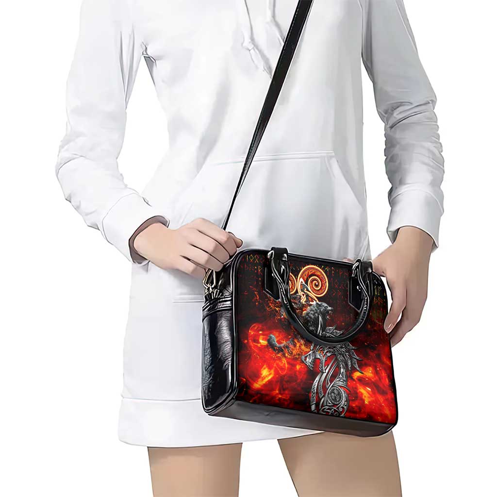 Ulfhednar Wofl Warrior Viking Shoulder Handbag Runes Norse Mythology Fire DT02