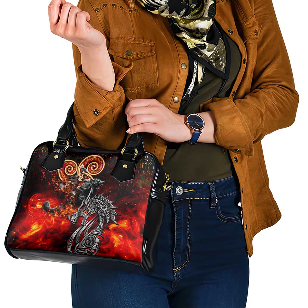 Ulfhednar Wofl Warrior Viking Shoulder Handbag Runes Norse Mythology Fire DT02