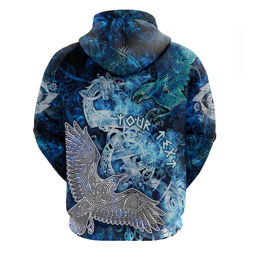 Eye of God Huginn and Muninn Viking Hoodie Odin Ravens in Frostflame and Runeflight Style DT02