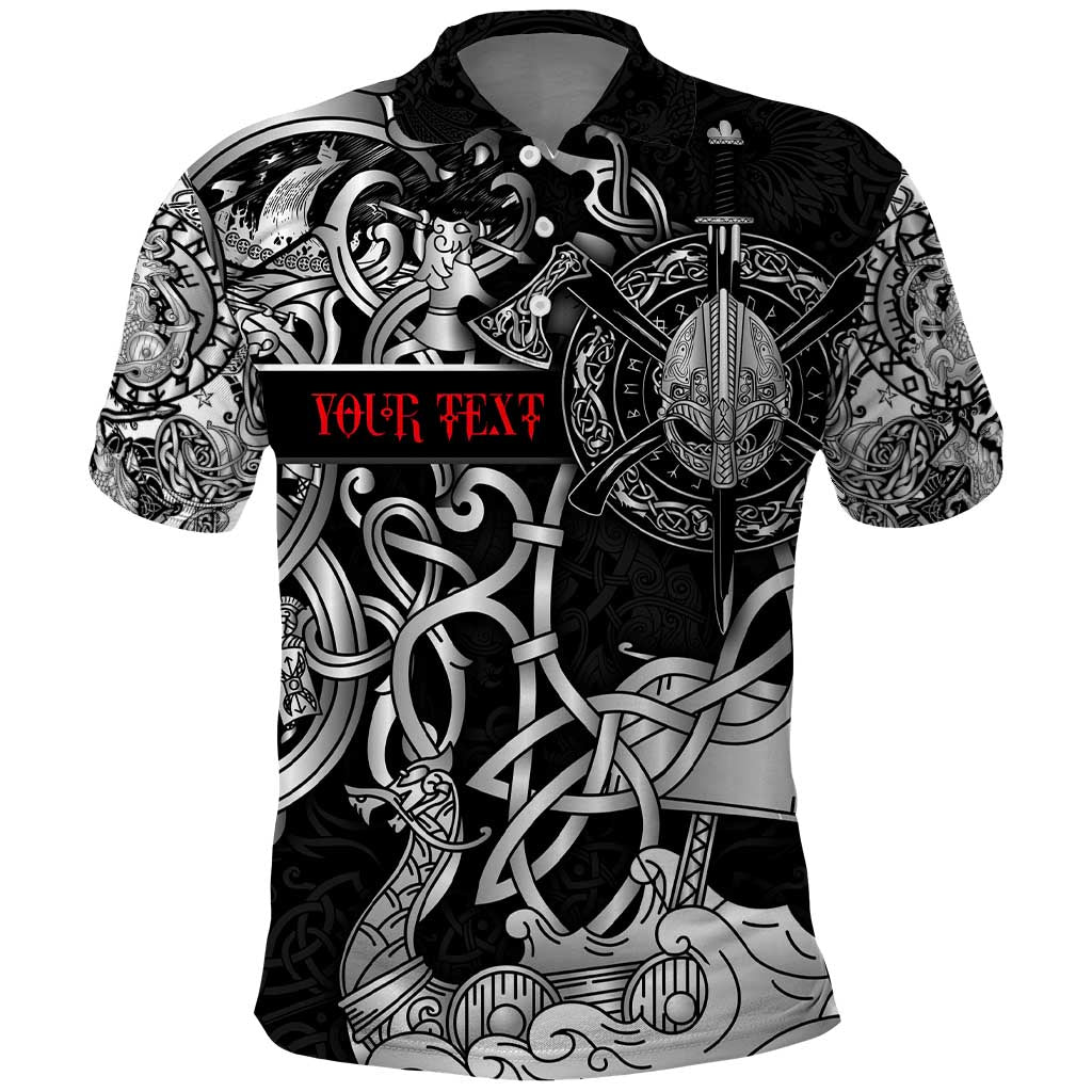 Viking Warrior Polo Shirt Tales Entwined in Nordic Knotwork DT02