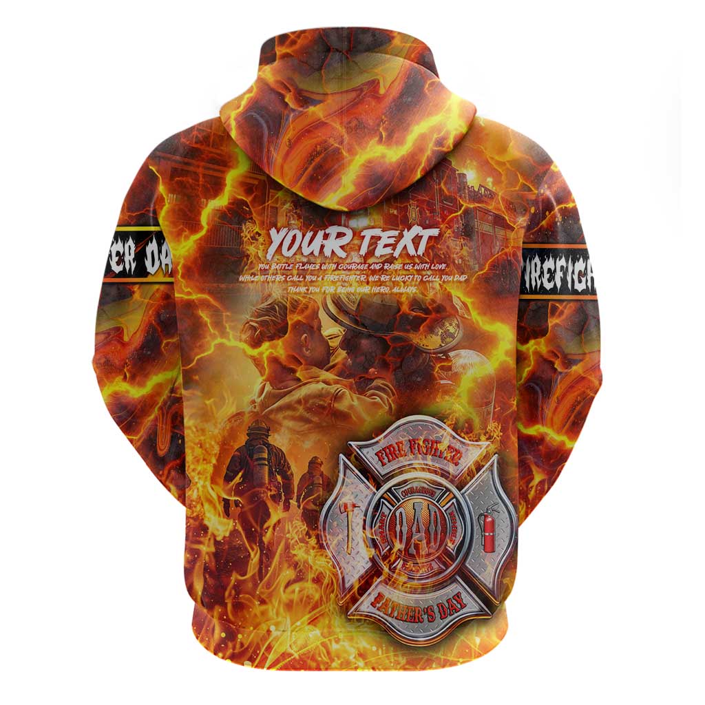 Firefighter Fathers Day Hoodie Dad By Name - Firefighter By Heart DT02