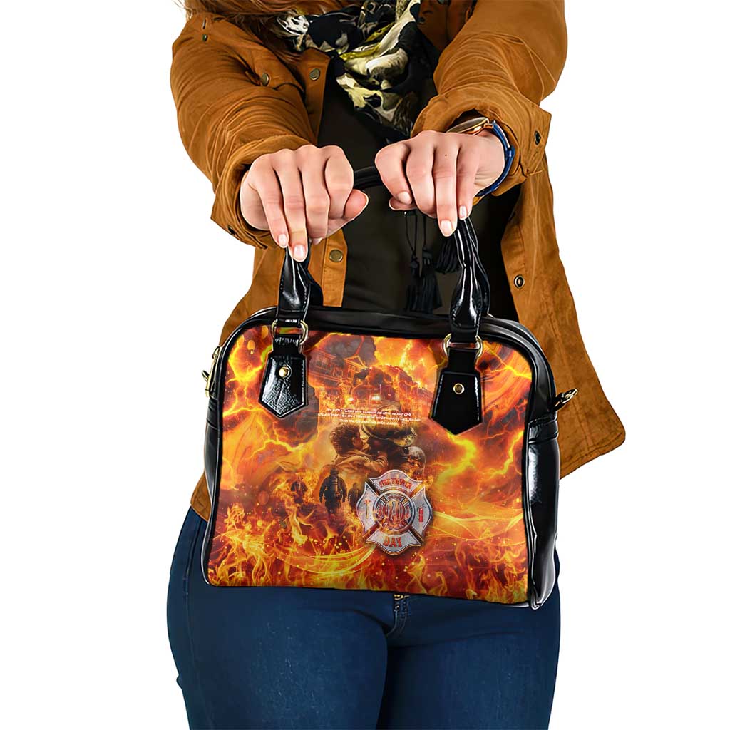Firefighter Fathers Day Shoulder Handbag Dad By Name - Firefighter By Heart DT02