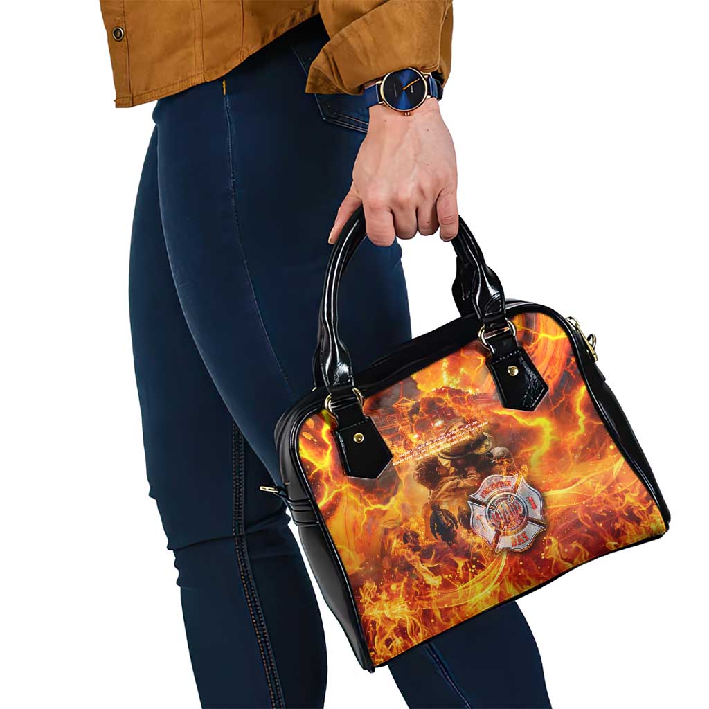 Firefighter Fathers Day Shoulder Handbag Dad By Name - Firefighter By Heart DT02