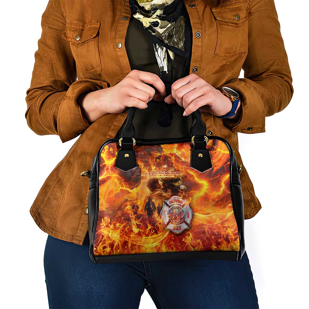 Firefighter Fathers Day Shoulder Handbag Dad By Name - Firefighter By Heart DT02