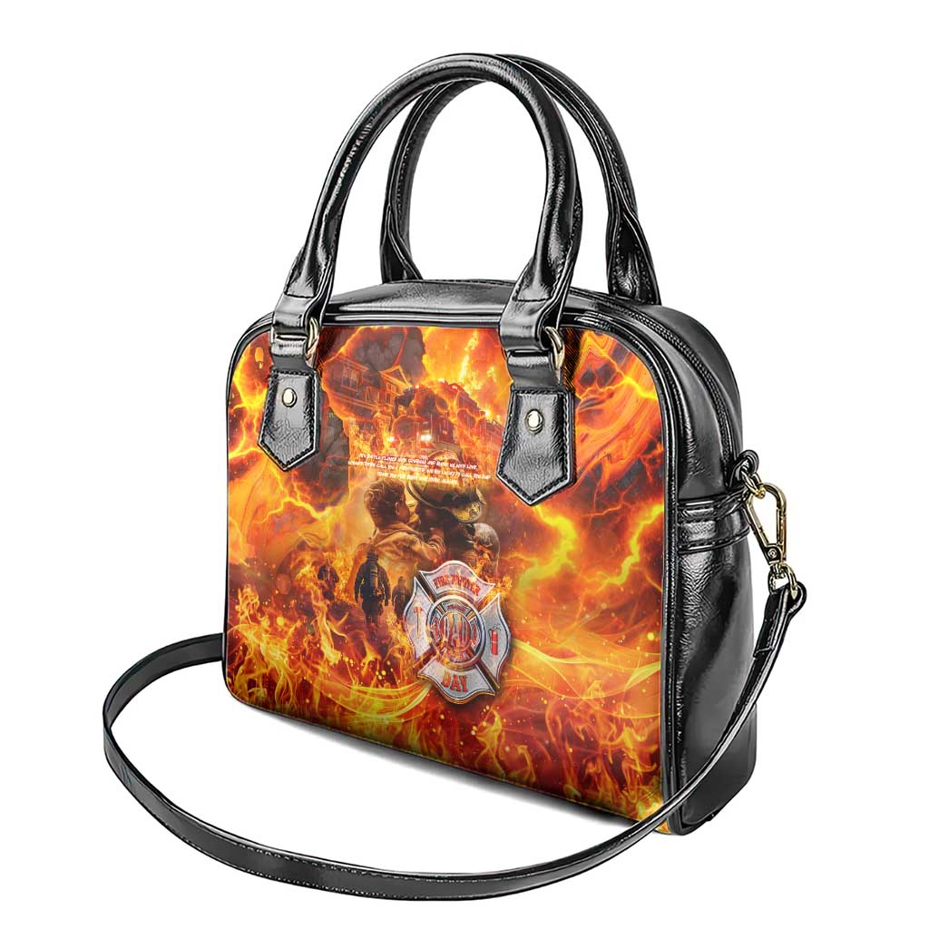 Firefighter Fathers Day Shoulder Handbag Dad By Name - Firefighter By Heart DT02