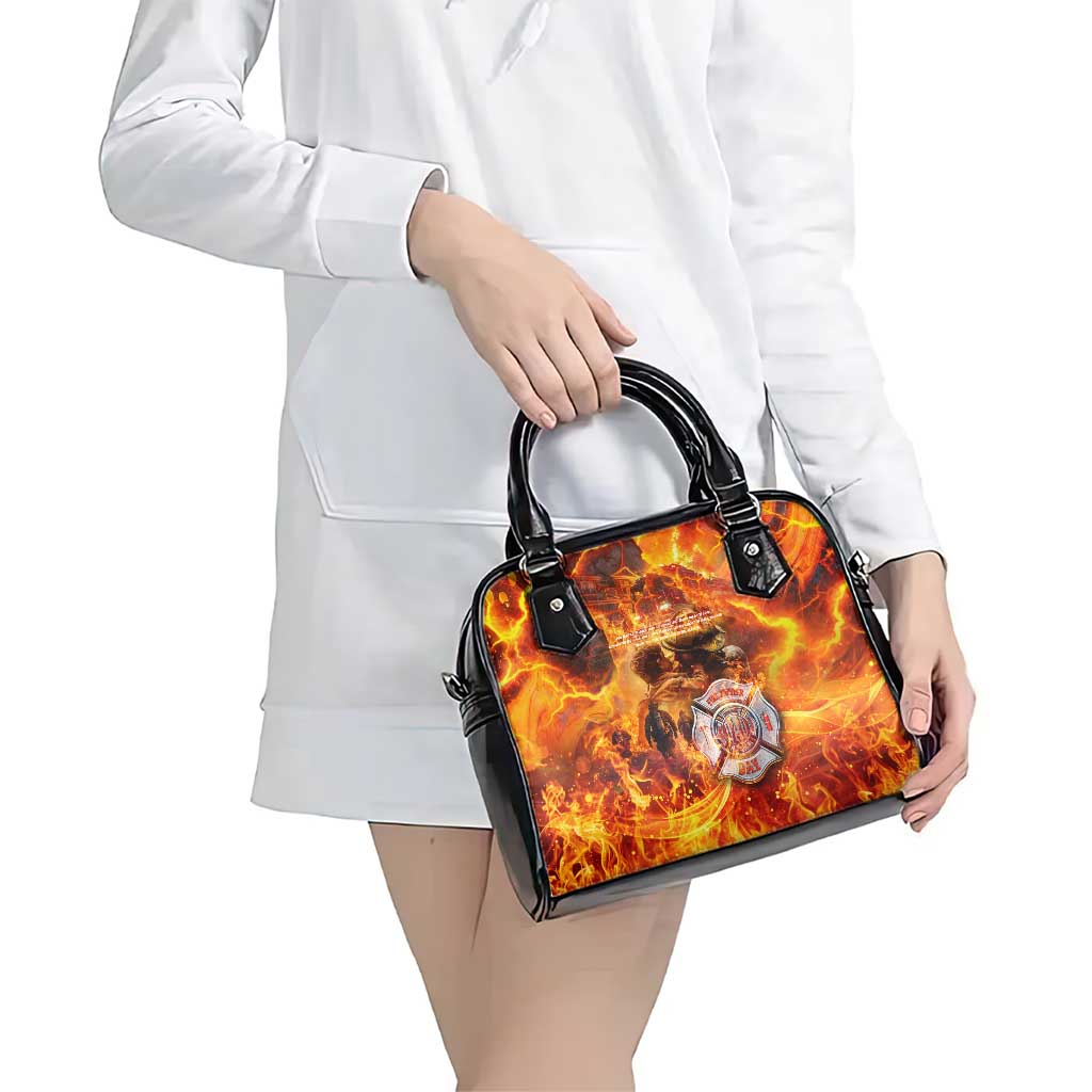 Firefighter Fathers Day Shoulder Handbag Dad By Name - Firefighter By Heart DT02