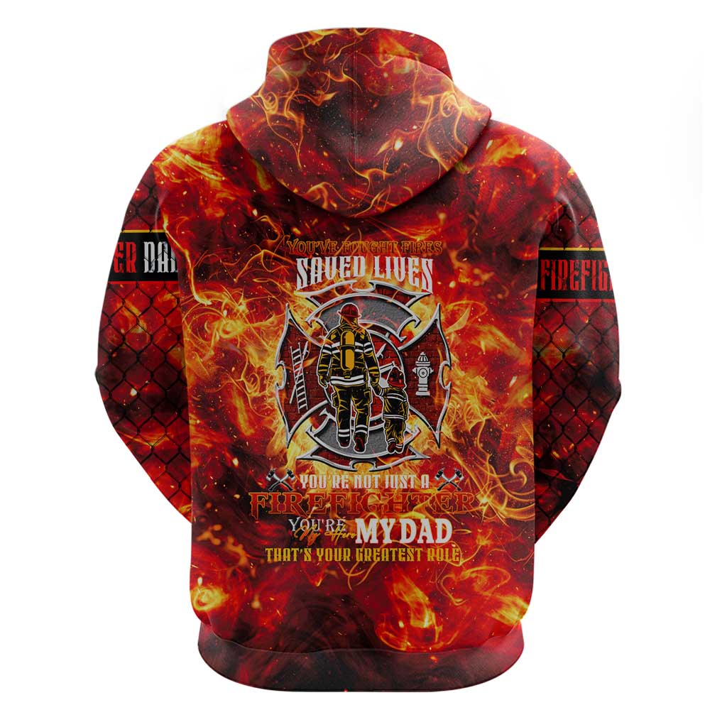 Firefighter Dad Hoodie a Hero in the Flames - a Light in Our Lives DT02