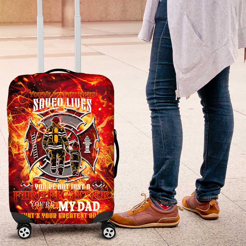 Firefighter Dad Luggage Cover a Hero in the Flames - a Light in Our Lives DT02
