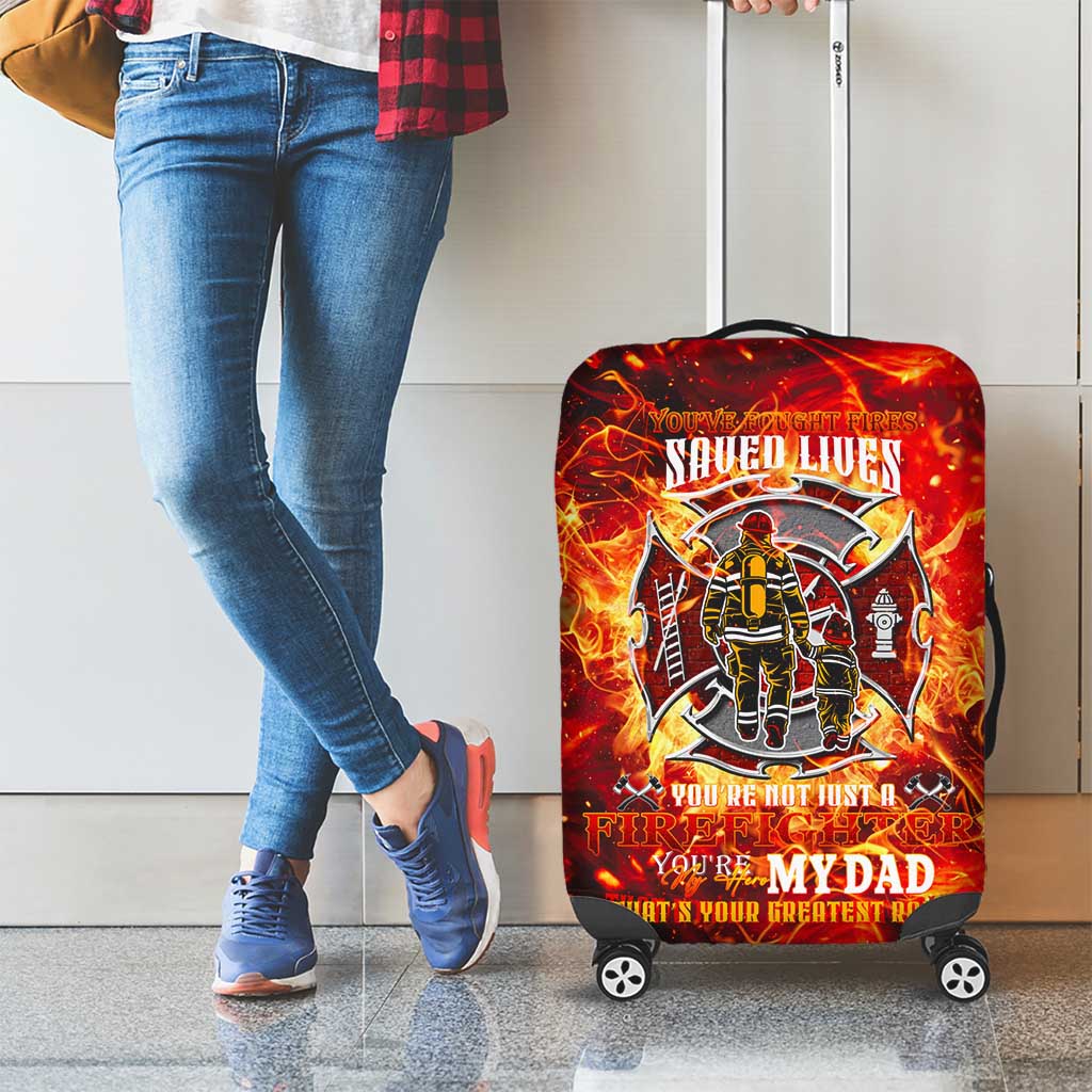 Firefighter Dad Luggage Cover a Hero in the Flames - a Light in Our Lives DT02