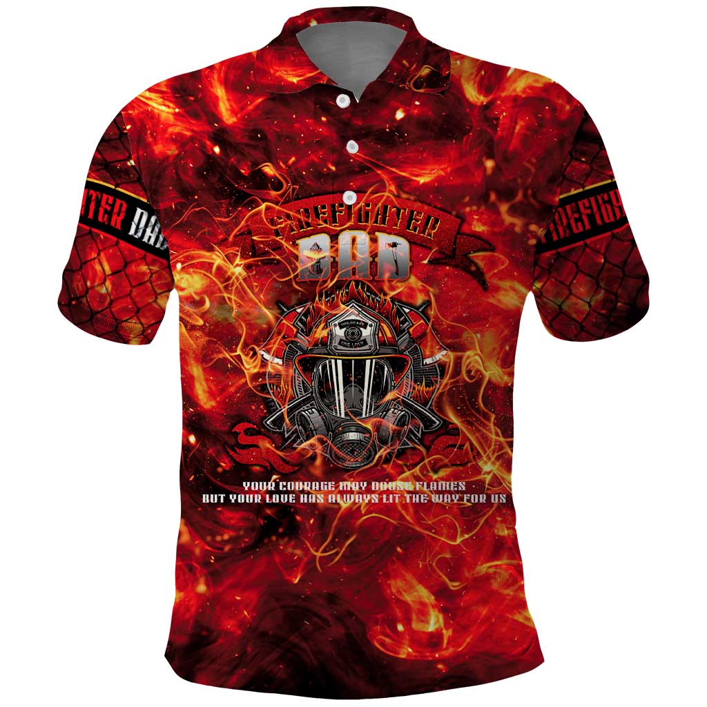 Firefighter Dad Polo Shirt a Hero in the Flames - a Light in Our Lives DT02