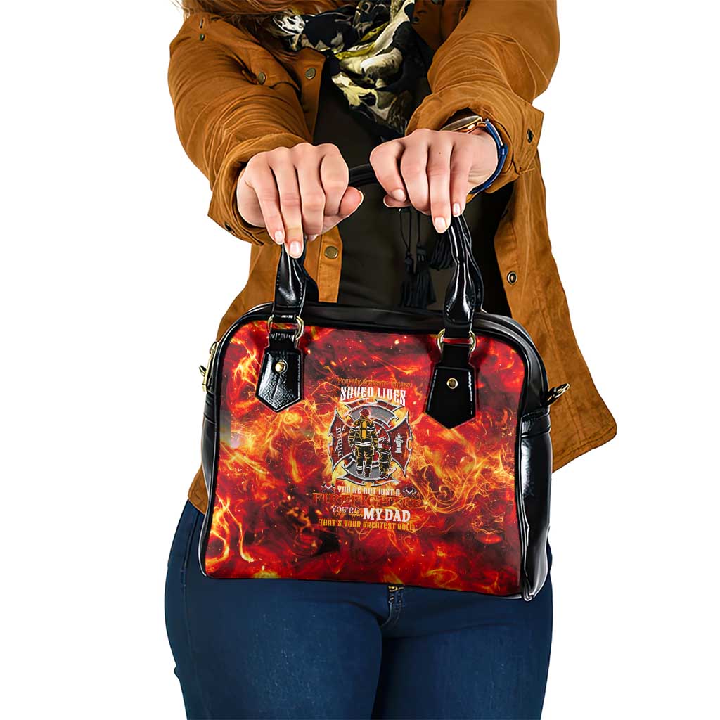 Firefighter Dad Shoulder Handbag a Hero in the Flames - a Light in Our Lives DT02