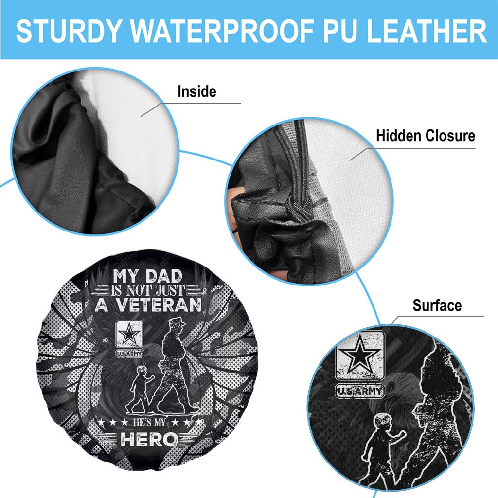 Veteran Fathers Day Spare Tire Cover My Dad is Not Just a Veteran, He's My Hero DT02