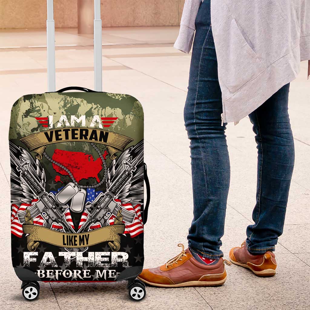 Veteran Dad Luggage Cover I Am a Veteran Like My Father Before Me DT02