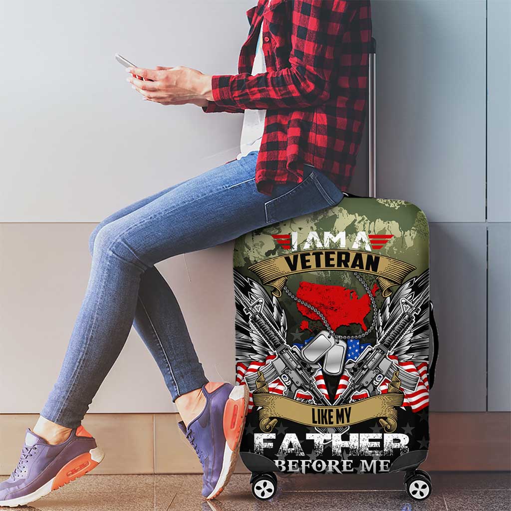 Veteran Dad Luggage Cover I Am a Veteran Like My Father Before Me DT02
