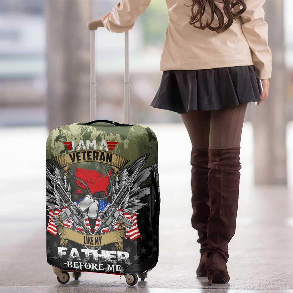 Veteran Dad Luggage Cover I Am a Veteran Like My Father Before Me DT02