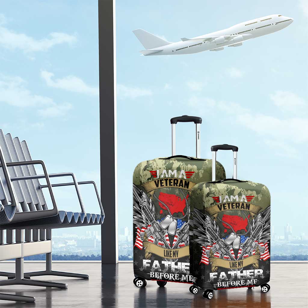 Veteran Dad Luggage Cover I Am a Veteran Like My Father Before Me DT02