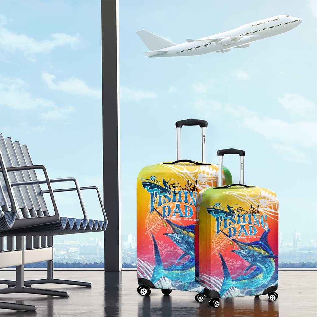 Fishing Dad Luggage Cover Fast Sharp and Strong Like a Sailfish DT02