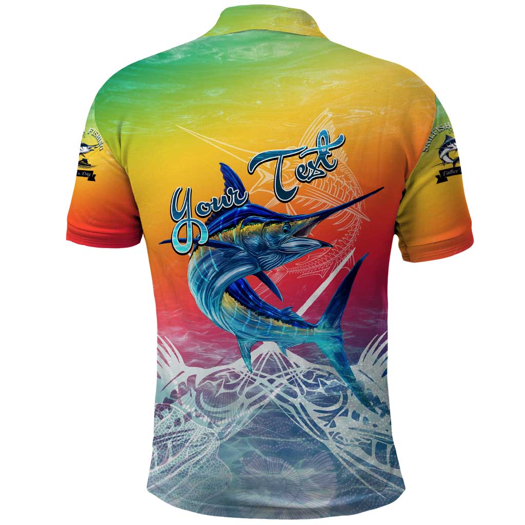 Fishing Dad Polo Shirt Fast Sharp and Strong Like a Sailfish DT02