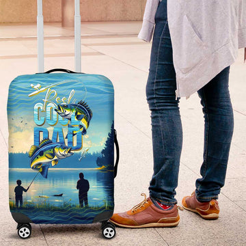 Reel Cool Dad Fishing Luggage Cover Father Hooked on Love and Lakeside Moments DT02