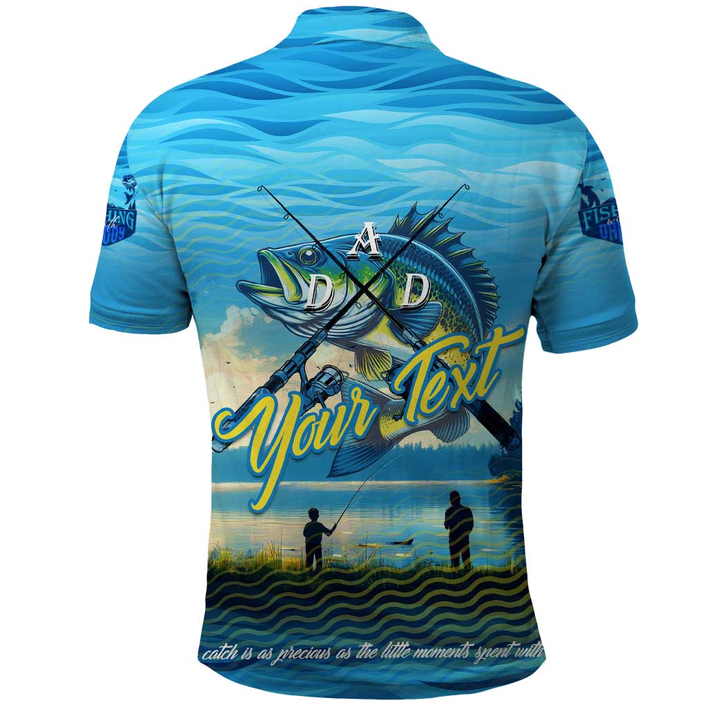 Reel Cool Dad Fishing Polo Shirt Father Hooked on Love and Lakeside Moments DT02