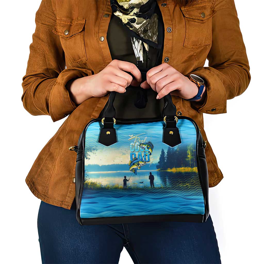 Reel Cool Dad Fishing Shoulder Handbag Father Hooked on Love and Lakeside Moments DT02