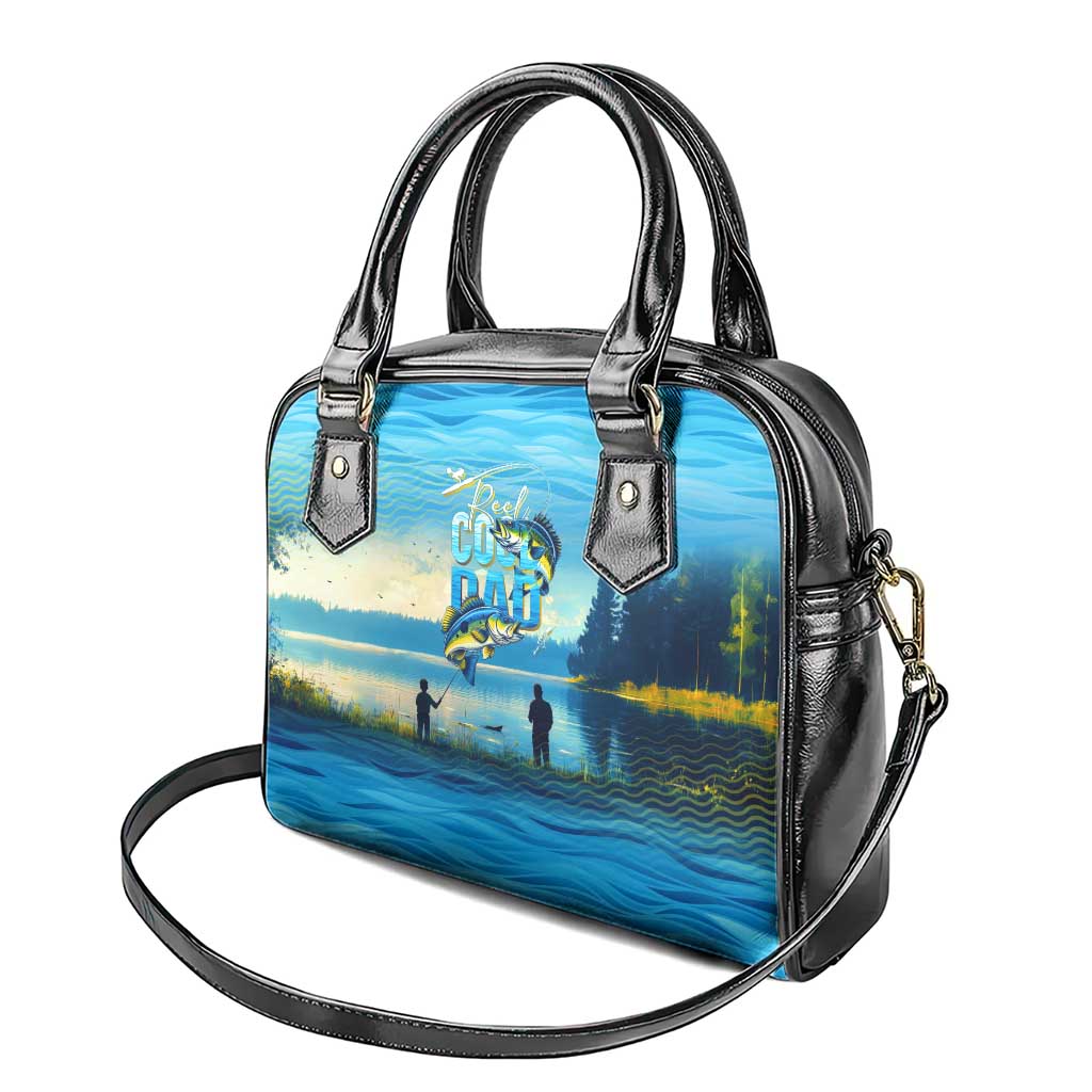 Reel Cool Dad Fishing Shoulder Handbag Father Hooked on Love and Lakeside Moments DT02