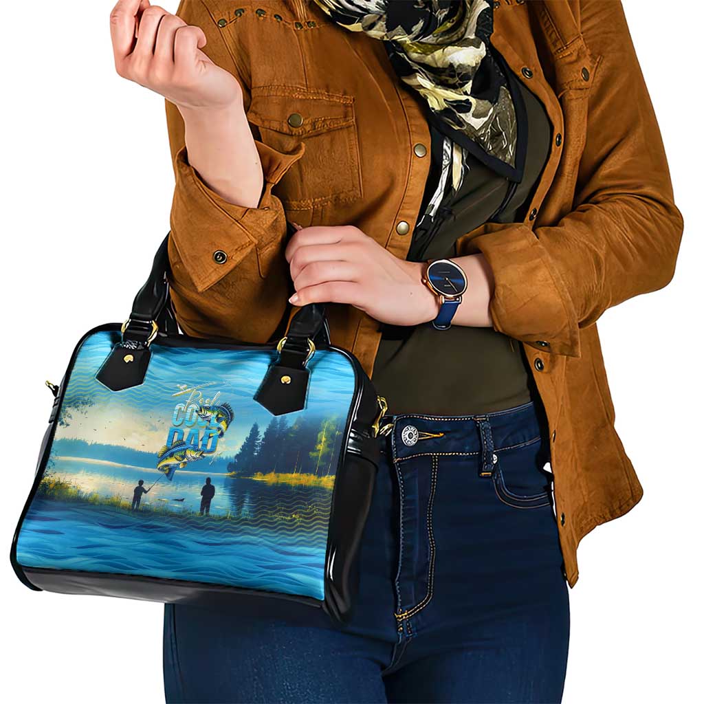 Reel Cool Dad Fishing Shoulder Handbag Father Hooked on Love and Lakeside Moments DT02