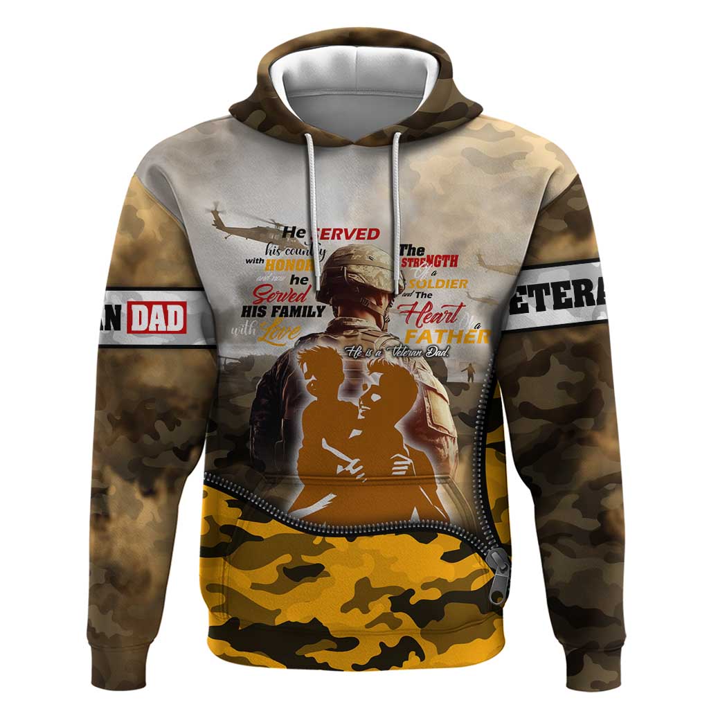 Veteran Dad Hoodie The Strength of a Soldier - The Heart of a Father DT02